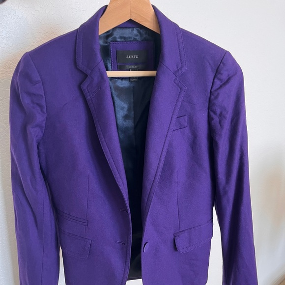 J.Crew Schoolology Purple Wool Blazer | Size 0 - Picture 4 of 5